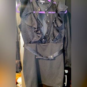 Ruffle sheer mini dress